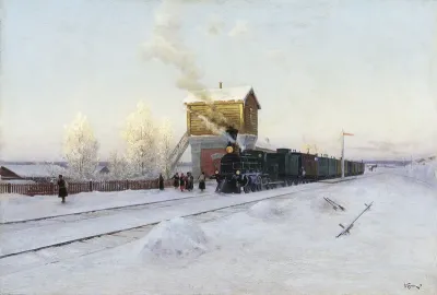 At the little station.