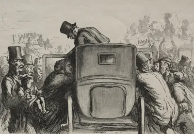 At the Universal Exhibition: The visitor will find all means of transportation desirable to return to his hotel.