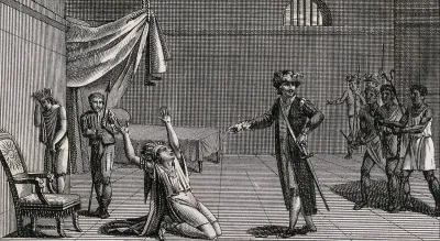 Atahualpa (?) begging Pizarro for mercy