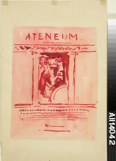 Ateneum-lehden kansiehdotus, julkaisija Wentzel Hagelstam
