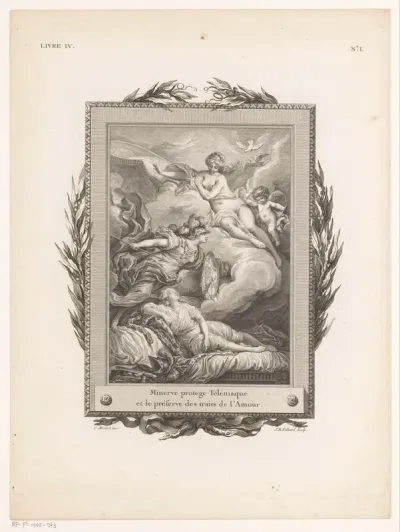 Athena beschermt Telemachus tegen Venus