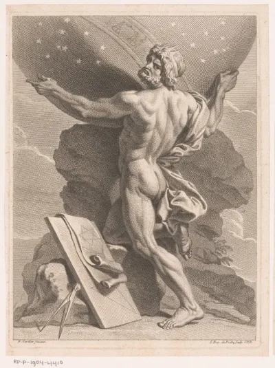 Atlas draagt het hemelgewelf