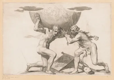 Atlas geeft de hemelbol aan Hercules