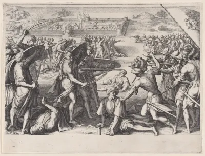Attaque des Forts Avancés de Bone (Attack of the Strong Advances of Bone), from "La Vie de Ferdinand Ier de Médicis série appelée aussi Les Batailles des Médicis" (The Life of Ferdinand I de'Medici also called The Medici Battles)