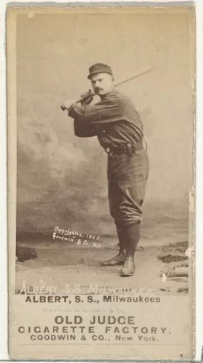 Augustus Peter "Gus" Alberts, Shortstop, Milwaukee, from the Old Judge series (N172) for Old Judge Cigarettes