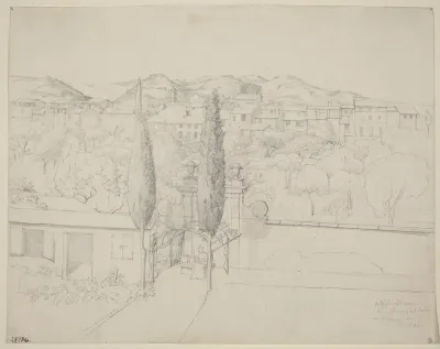 Aussicht aus meinem Fenster, via valfonda in Florenz (Gardens in Florence Seen from the Artist's Window)