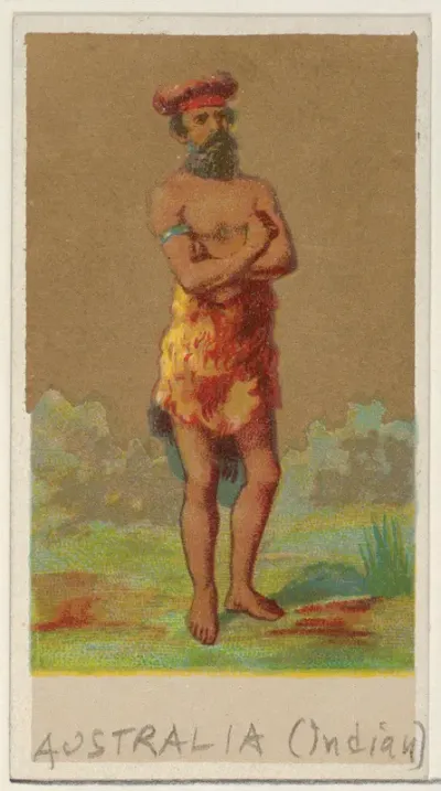Australia (Indian), from the Natives in Costume series (N16), Teofani Issue, for Allen & Ginter Cigarettes Brands