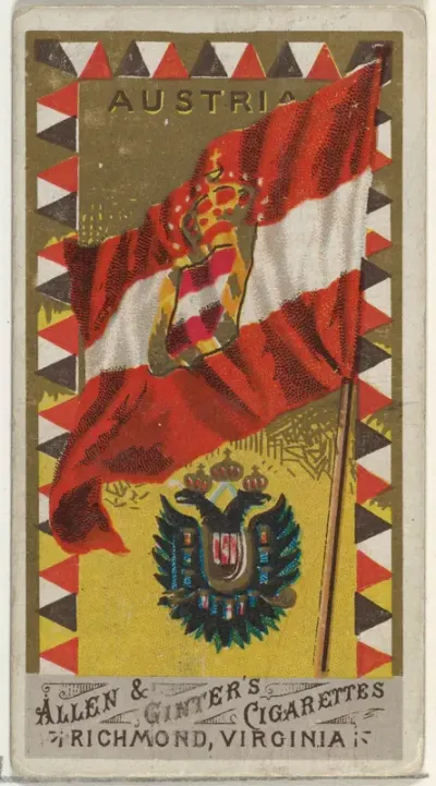 Austria, from Flags of All Nations, Series 1 (N9) for Allen & Ginter Cigarettes Brands