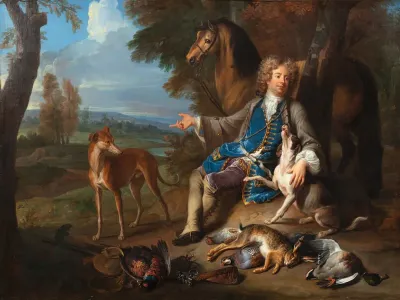 Autoportrait en chasseur dans un paysage