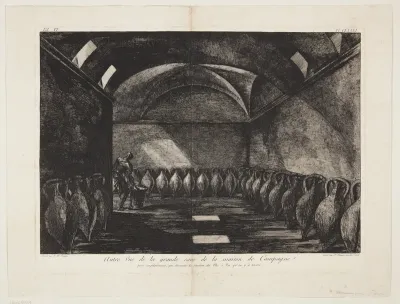 Autre Vue de la grande cave de la maisonde Campagne. pour angulairement, qui démontre la situation des Olle à Vin qu' on y à trouvé