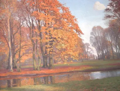 Autumn day in a park.