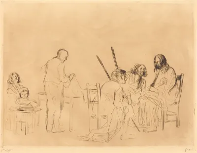 Avant le repas à Emmaus (1ère planche) (Before the Supper at Emmaus) (first plate)