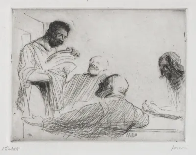 Avant le repas à Emmaus