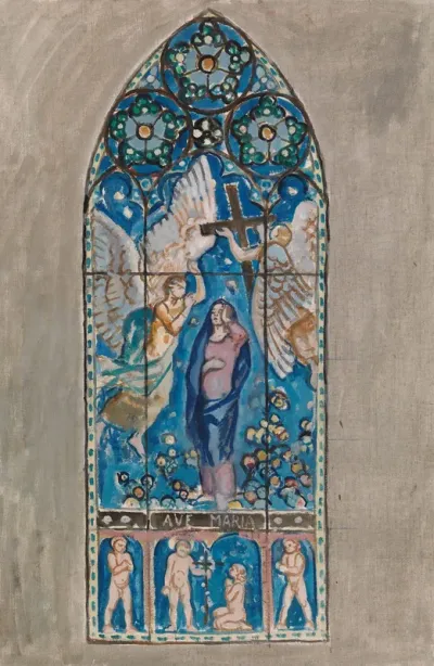 Ave Maria, sketch for a stained glass window in Pori Church