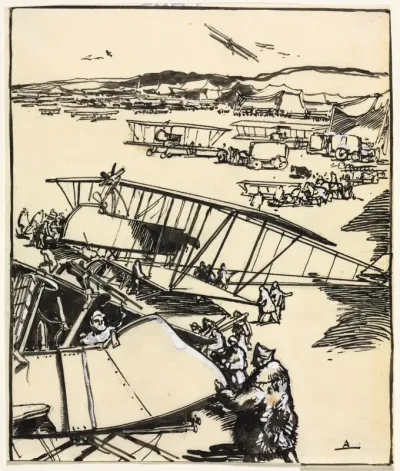 Avions reposant sur le terrain (recto)