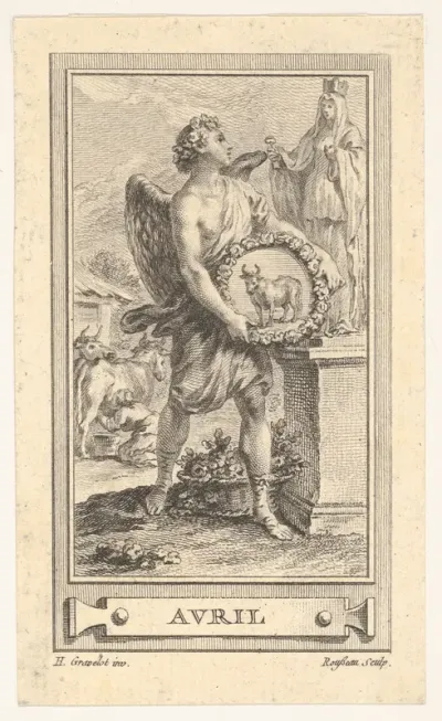 Avril, from the "Almanach iconologique"