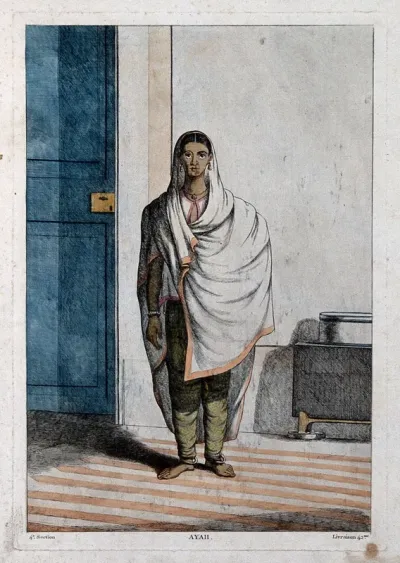 Ayah, or female attendant for European and Indian women, Calcutta, West Bengal