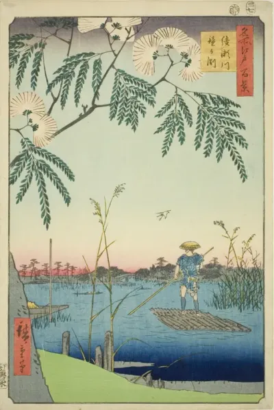 Ayase River and Kanegafuchi (Ayasegawa Kanegafuchi), from the series "One Hundred Famous Views of Edo (Meisho Edo hyakkei)"