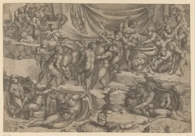 Bacchanaal met putti