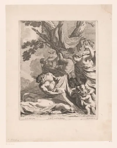 Bacchanaal met slapende bacchante