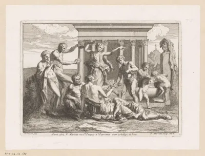 Bacchanaal voor een tempel