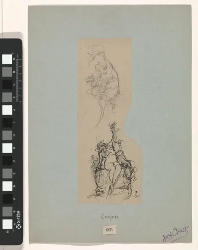 Bacchante (of satyr?) en bacchante met kind
