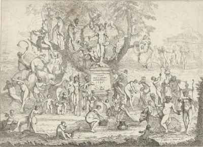 Bacchanten met Silenus en olifant