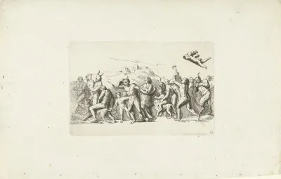 Bacchanten stoet met leeuwen