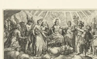Bacchus biedt Jupiter wijn aan