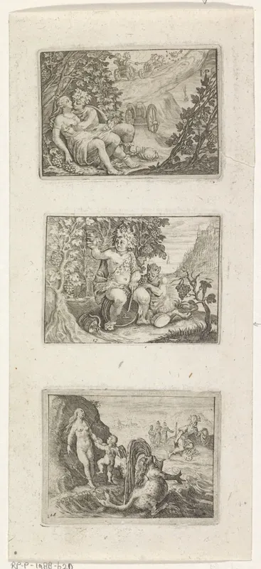Bacchus en Ariadne / Bacchus heft zijn glas / Perseus en Andromeda