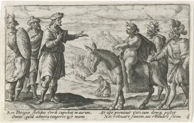 Bacchus honoreert de wens van koning Midas