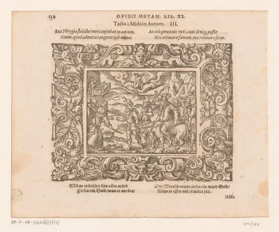 Bacchus honoreert de wens van koning Midas
