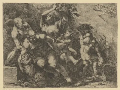 Bacchus met zijn gevolg en een luipaard