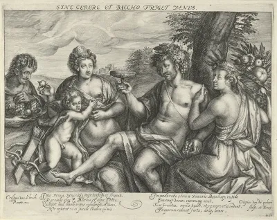 Bacchus, Venus en Ceres in een landschap