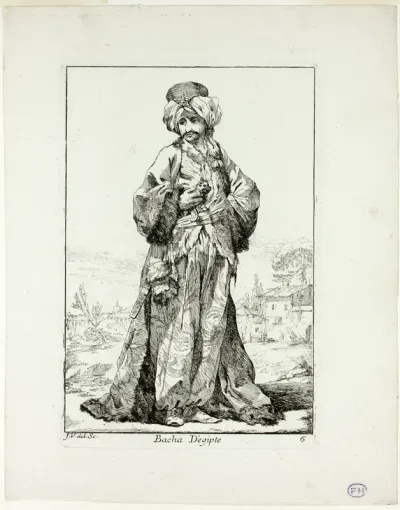 Bacha d'Égypte, plate six from Caravanne du Sultan à la Mecque