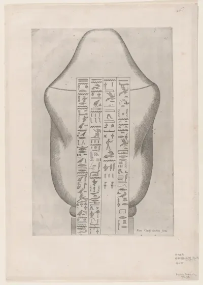 Back of an Egyptian canopic vase, from "Speculum Romanae Magnificentiae"