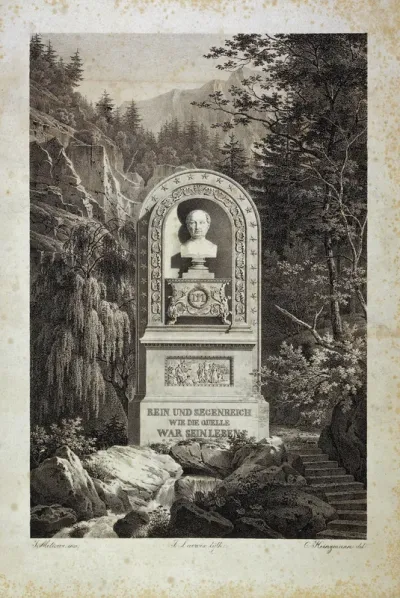 Bad Kreuth, Bavaria: the healing spring, and monument to King Maximilian I of Bavaria