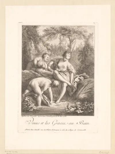Badende Venus en haar gratiën