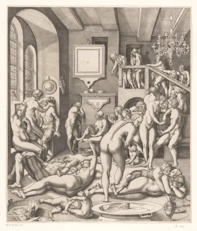 Badhuis met mannen en vrouwen