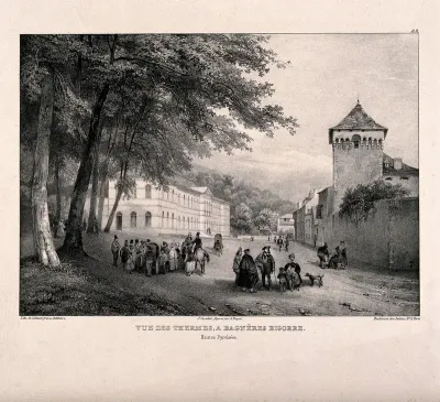 Bagnères-de-Bigorre, Pyrenees: the thermal baths and visitors