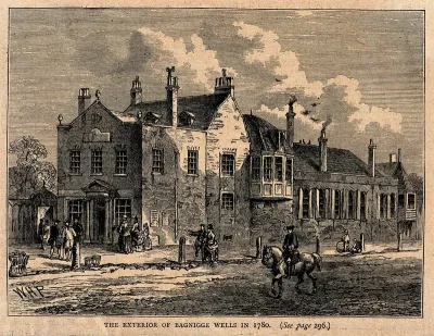 Bagnigge Wells: the exterior, after a print made in 1780