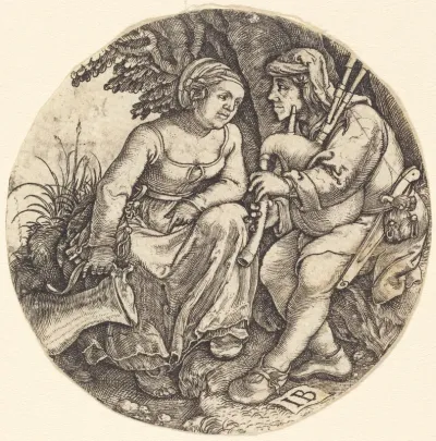 Bagpipe Player with His Lover