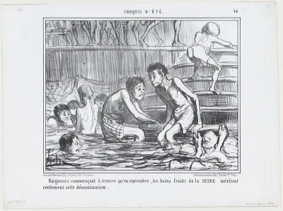 Baigneurs commençant à trouver qu'en septembre..., from Croquis d'Été, published in Le Charivari, September 3, 1858