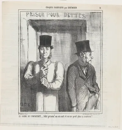 Bailiff at the commercial court, from 'Parisian Sketches,' published in Le Charivari, May 13, 1865