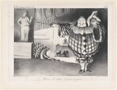 Baissez le Rideau, La Farce est Jouée (Bring Down the Curtain; the Farce is Over), published in La Caricature no. 201, September 11, 1834