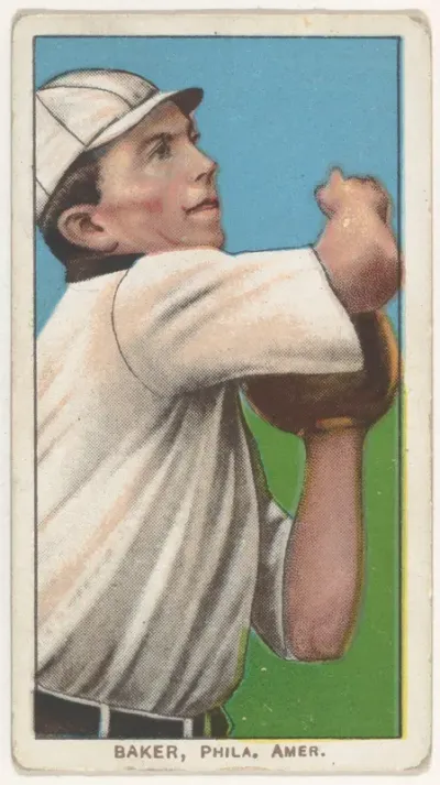 Baker, Philadelphia, American League, from the White Border series (T206) for the American Tobacco Company
