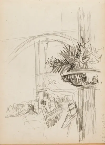 Bal Tabarin (pylväs ja kasveja), luonnos