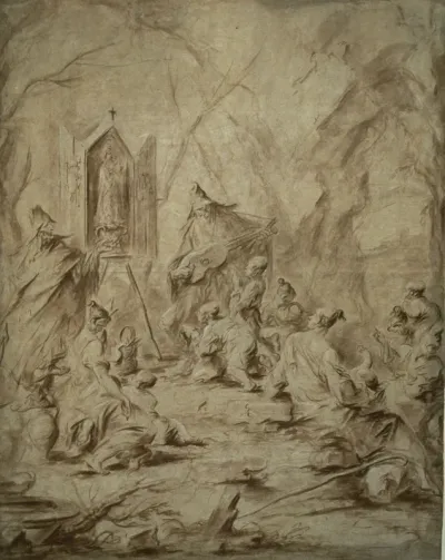 Ballad Singer at a Shrine of the Virgin