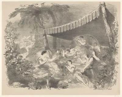 Balletscène met nimfen