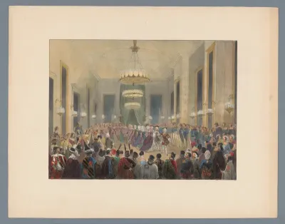 Balzaal waar de pavane wordt gedanst, 1845